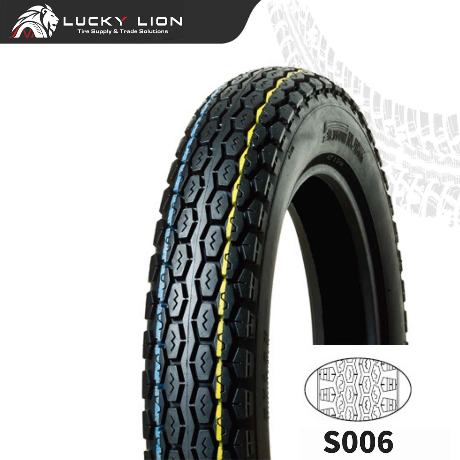 Lucky Lion S006 Interlocking-Block 12-Inch Motorcycle Tire