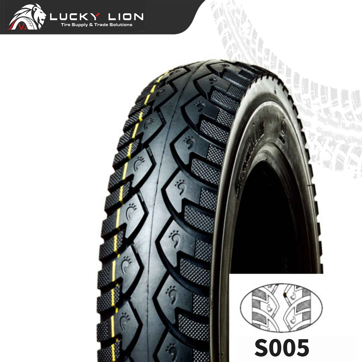 Lucky Lion S005 Chevron-Block 10-Inch Motorcycle Tire