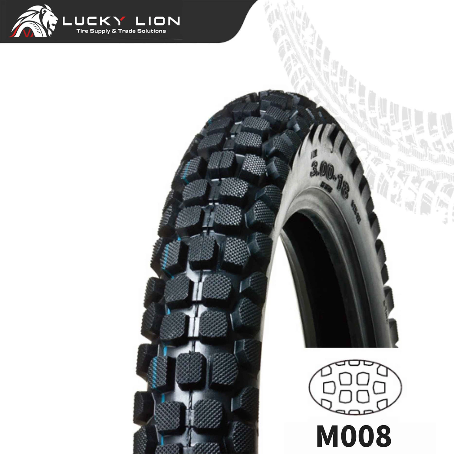 Lucky Lion M008 Block-Pattern Motorcycle Tire